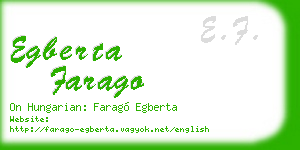 egberta farago business card
